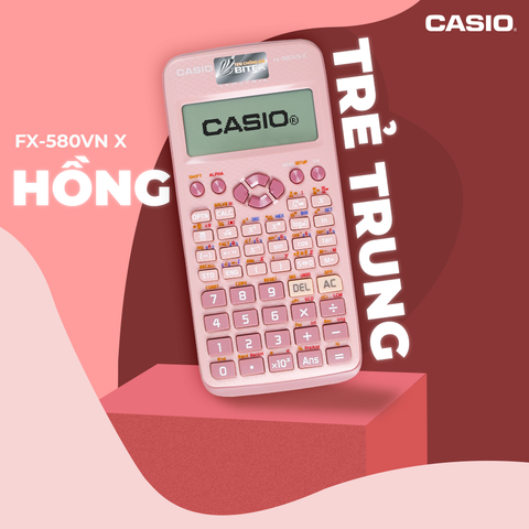 [CHÍNH HÃNG DO BITEX PP] Máy tính Casio FX-580VN X-PK màu hồng - Tặng 5 bút bi