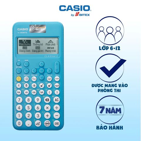 [CHÍNH HÃNG DO BITEX PP] Máy tính CASIO FX-880BTG màu xanh - Tặng 10 bút bi hoặc 1 File 20 lá