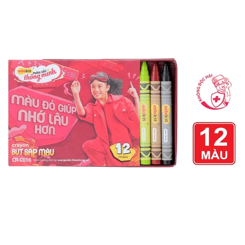 Sáp màu Thiên Long 12 màu CR-C016 - Mua từ 200 hộp chiết khấu 5%