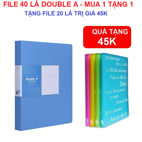 [Chính Hãng] File 60 lá cao cấp Double A màu xanh - Mua 1 tặng 1