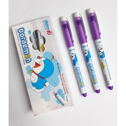 [TẶNG HỒ KHÔ] Hộp 10 Bút lông kim Beebee Thiên Long FL-04/DO DORAEMON ngòi 0.3mm