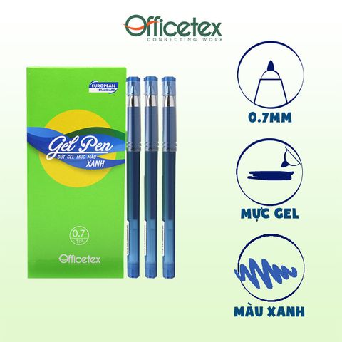 [SỐ LƯỢNG CÓ HẠN] Bút gel Officetex OT-GP006BU ngòi 0.7mm - Mực xanh