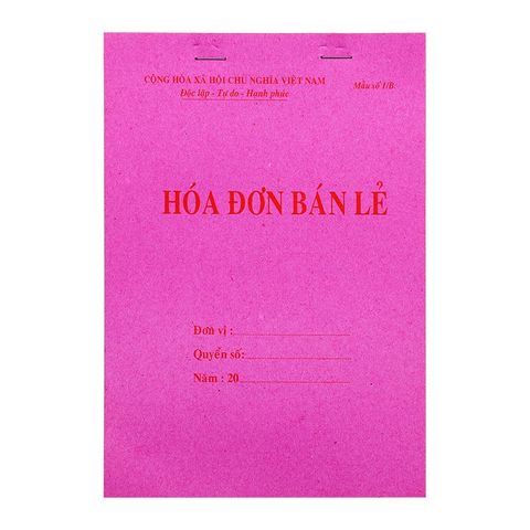 Hóa đơn bán lẻ A5 1 liên loại đẹp (13x19cm)