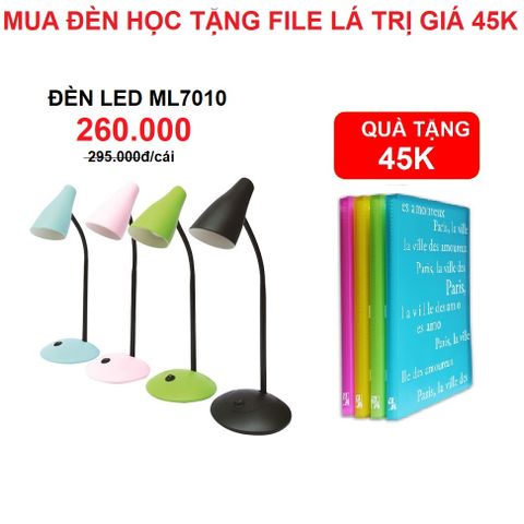 Đèn bàn LED chống cận MILOR ML7010 - Tặng 1 file 20 lá Double A