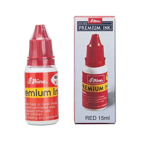 Mực dấu đóng trên mọi chất liệu Shiny SI-62 màu đỏ 15ml