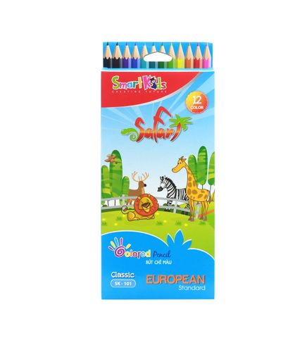 [TẶNG TẨY CHÌ THIÊN LONG] Bút chì màu 12 màu Smartkids Classic SK-101