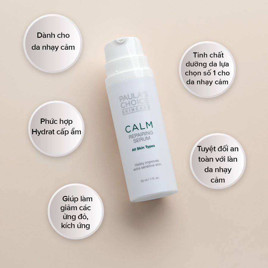  Tinh chất dưỡng phục hồi cho da nhạy cảm - Paula's Choice CALM Redness Relief Repairing Serum (30ml) 