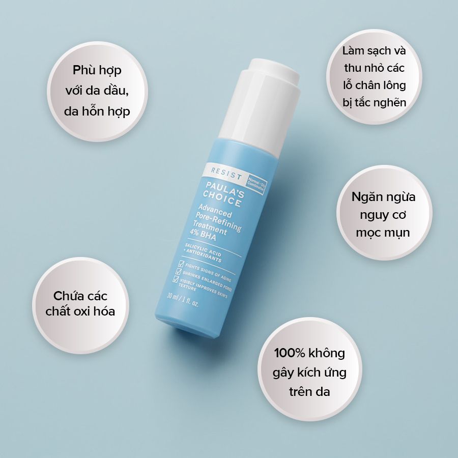 Tinh chất tẩy tế bào chết chuyên sâu cho da lão hoá - Paula's Choice RESIST Advanced Pore-Refining Treatment 4% BHA (30ml)