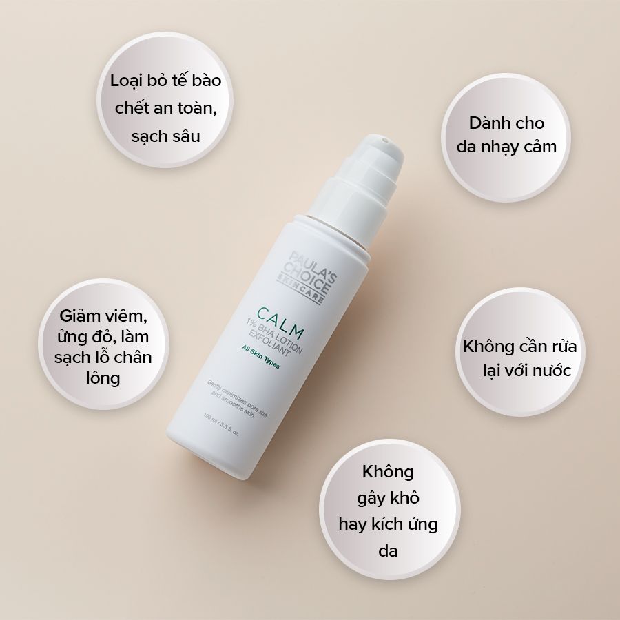 Tẩy tế bào chết dịu nhẹ cho da nhạy cảm - Paula's Choice CALM Redness Relief 1% BHA Lotion Exfoliant