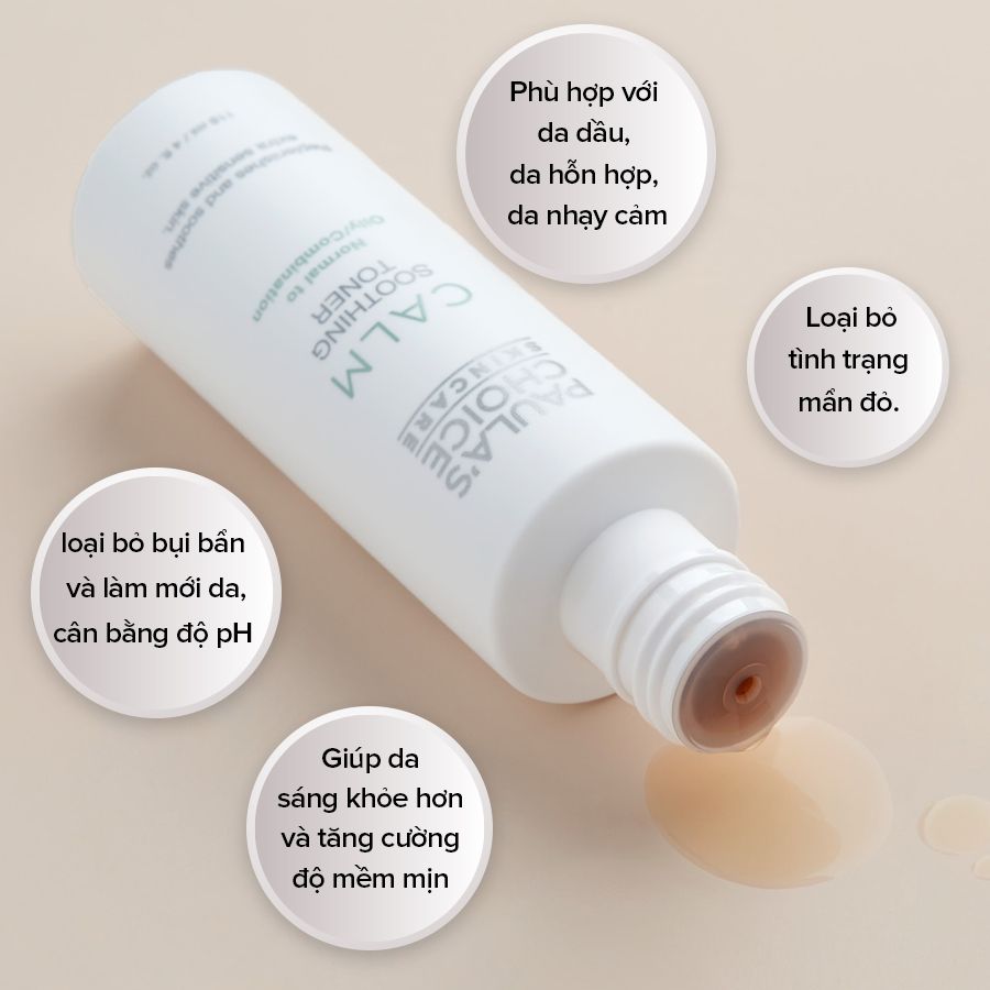 Nước cân bằng phục hồi và làm dịu cho da dầu nhạy cảm - Paula's Choice CALM Redness Relief Toner For Normal to Oily Skin (118ml)