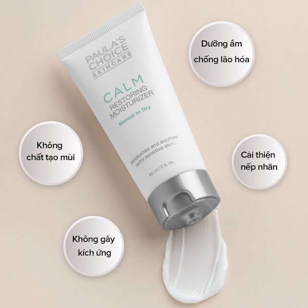  Kem dưỡng ẩm phục hồi cho da khô nhạy cảm - Paula's Choice CALM Redness Relief Moisturizer For Normal To Dry Skin (60ml) 