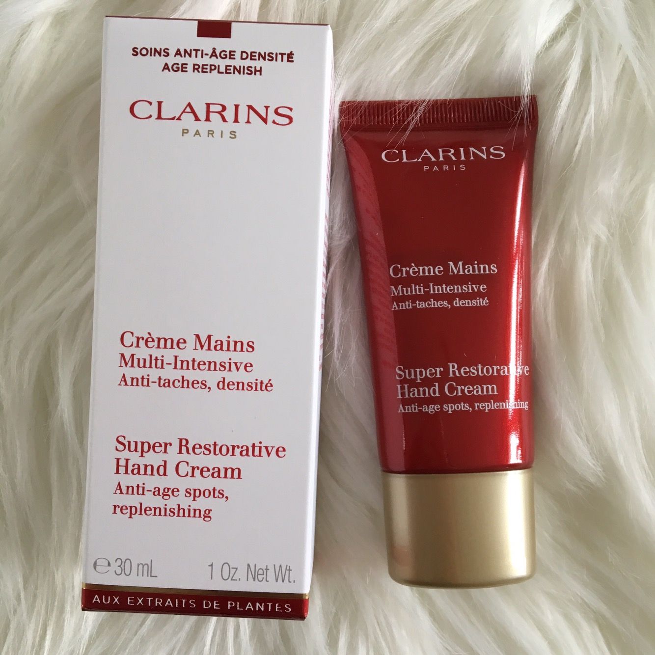 Kem Điều Trị Da Tay Lão Hóa, Đốm Nâu - Clarins Super Restorative Hand Cream (Deluxe Size 30ml)