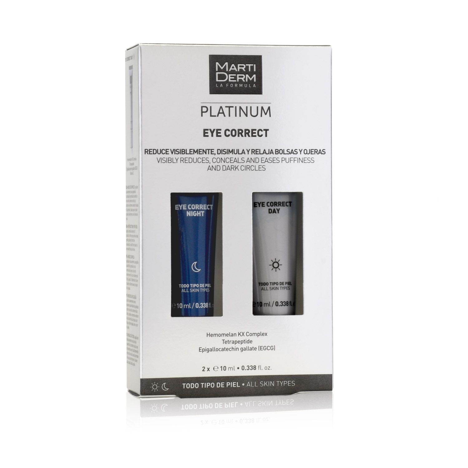 Bộ Kem Dưỡng Mắt Ngày & Đêm Giảm Bọng Mắt, Quầng Thâm - MartiDerm Platinum Eye Correct (2 x 10ml)