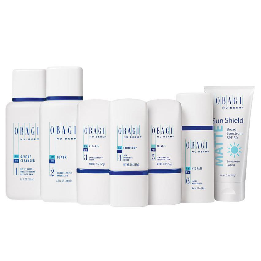 Bộ dưỡng trắng da giảm thâm cho da khô - Obagi Nu Derm FX Starter System Normal to Dry Skin
