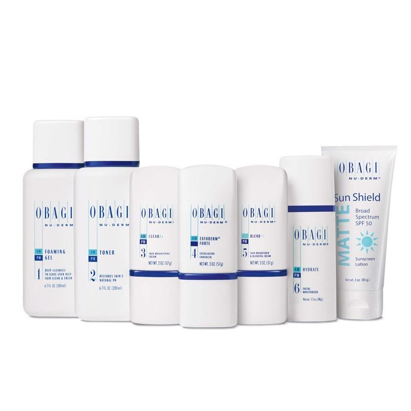 Bộ dưỡng trắng da giảm thâm cho da dầu - Obagi Nu Derm FX Starter System Normal to Oily Skin