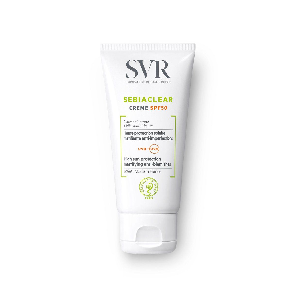 Kem chống nắng giảm mụn không nhờn rít - SEBIACLEAR Creme SPF50 (50ml)