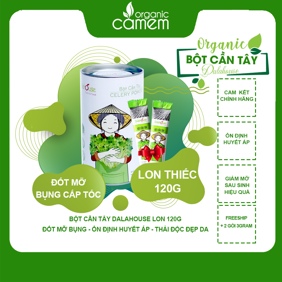 BỘT CẦN TÂY DALAHOUSE ĐẸP DA SẠCH MỤN DETOX CƠ THỂ GIẢM MỠ BỤNG GIẢM CÂN SAU SINH - CT120