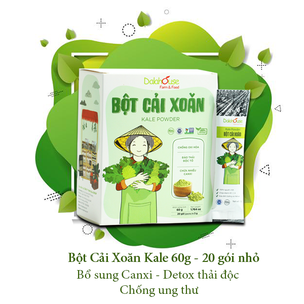  BỘT CẢI XOĂN KALE DALAHOUSE BỔ SUNG CANXI TĂNG ĐỀ KHÁNG THẢI ĐỘC PHÒNG NGỪA UNG THƯ - KALE60 