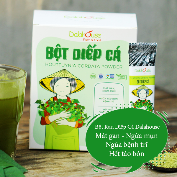  BỘT DIẾP CÁ DALAHOUSE 50gr - DETOX THẢI ĐỘC - NGĂN NGỪA MỤN ĐẸP DA - DƯỠNG DA THIÊN NHIÊN 