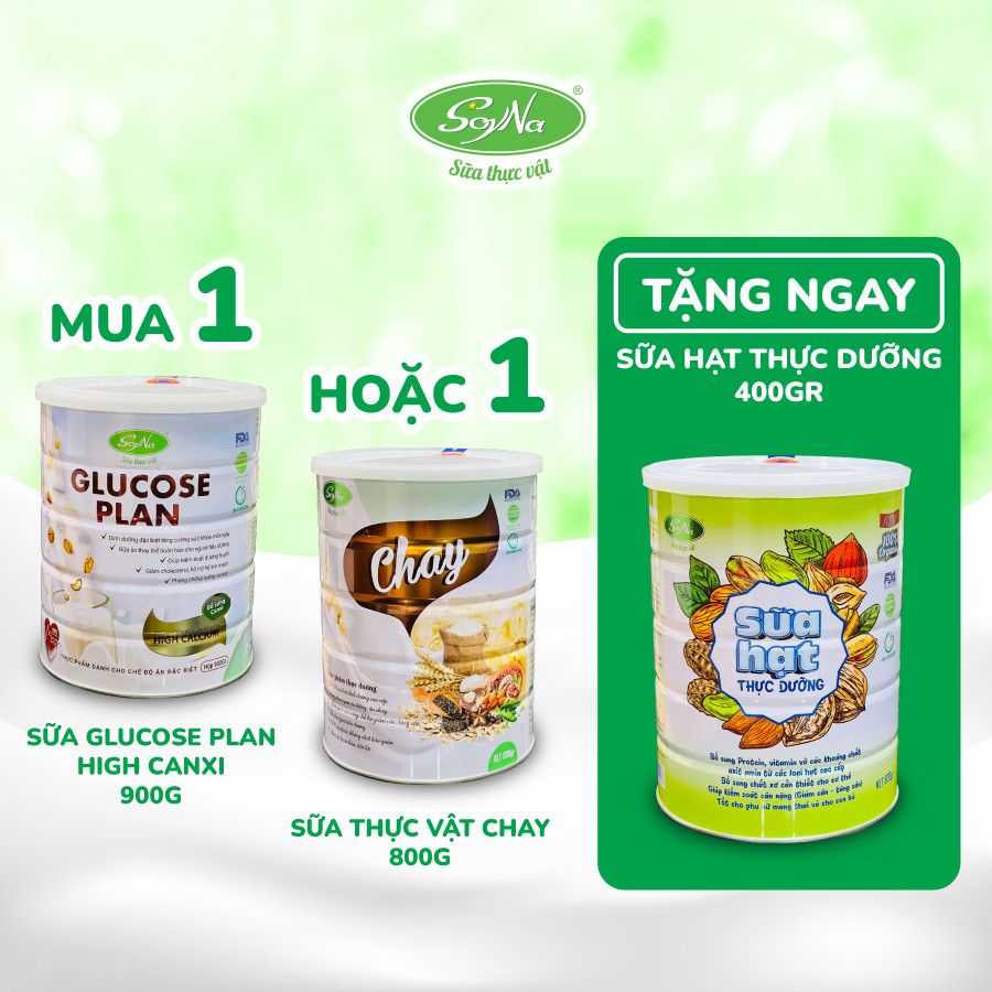  [MUA 1 TẶNG 1] ​​​​​​​Sữa Tiểu Đường Thực Vật Glucose Plan - Ổn định đường huyết - bổ sung dinh dưỡng đầy đủ cho người tái tháo đường 