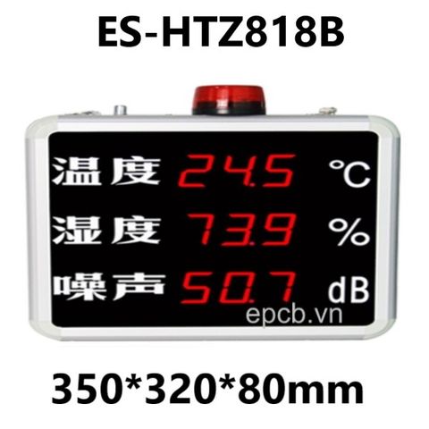 Đồng hồ Led nhiệt độ độ ẩm và độ ồn tích hợp cảnh báo ES-HTZ818