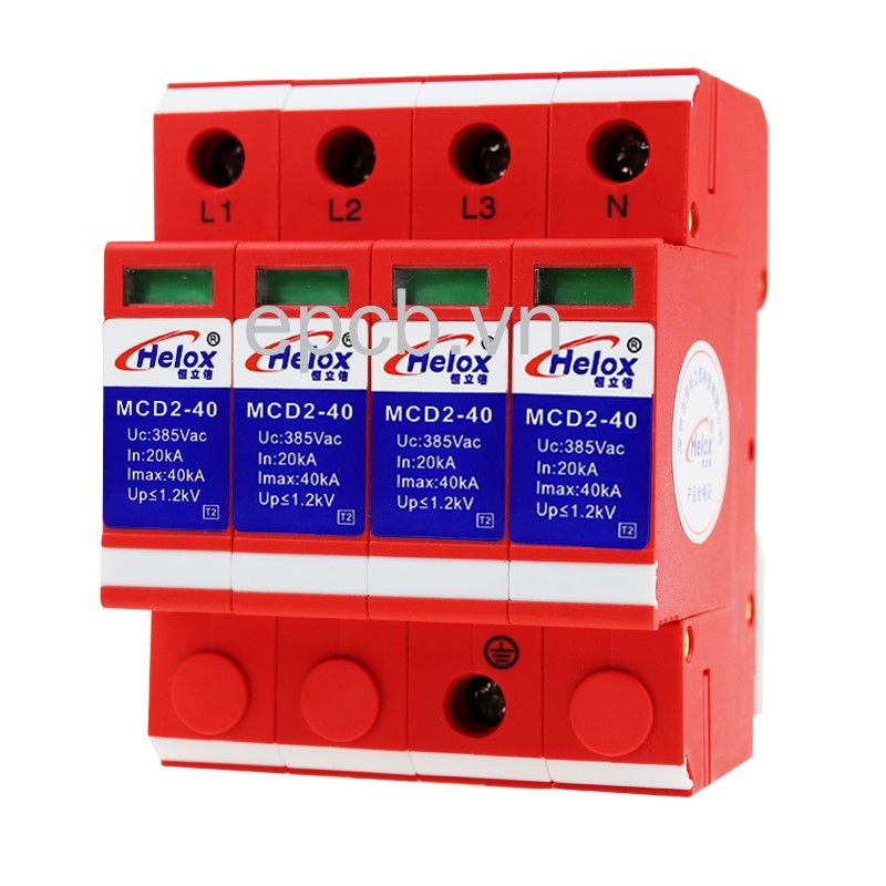 Bộ chống sét lan truyền thứ cấp 3 pha 40kA cấp nguồn 380V MCD2-40/4