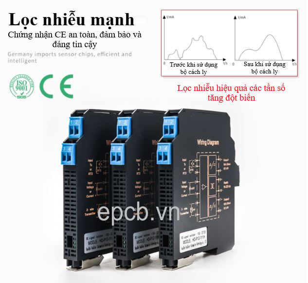 Bộ chuyển đổi cách ly tín hiệu 4-20mA | 0-5V | 0-10V 2 ngõ ra ( Isolate )