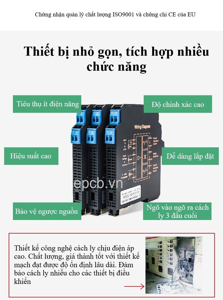 Bộ chuyển đổi cách ly tín hiệu 4-20mA | 0-5V | 0-10V 2 ngõ ra ( Isolate )