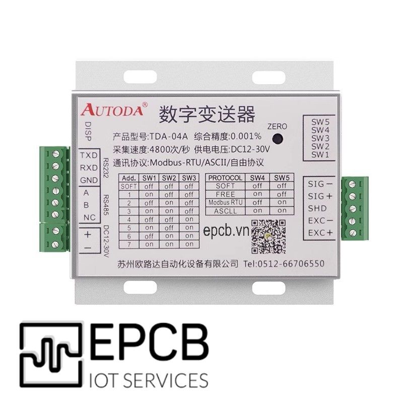 Bộ chuyển đổi tín hiệu loadcell sang RS485 RS232 TDA-04A