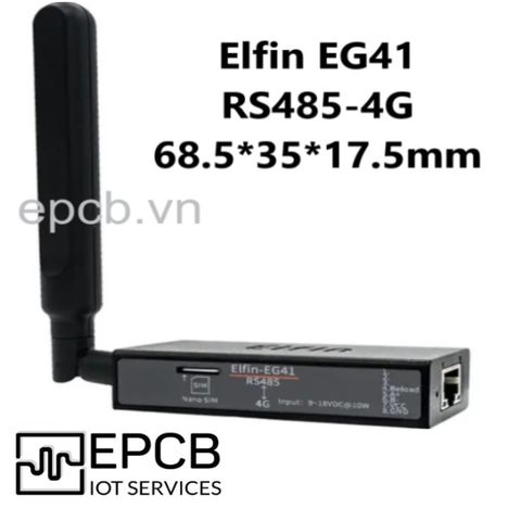 Bộ chuyển đổi tín hiệu RS485 Modbus RTU sang 4G LTE Elfin EG41
