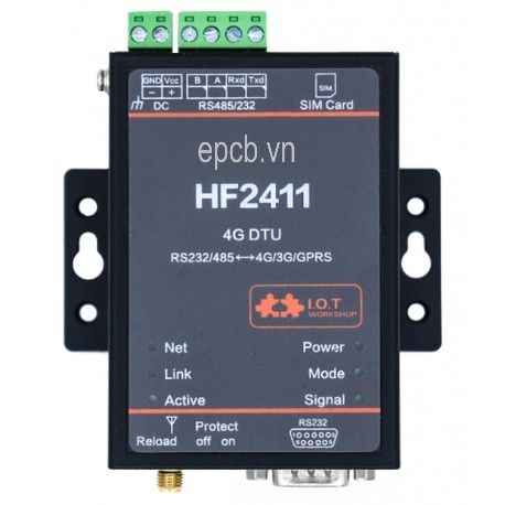 Bộ chuyển đổi tín hiệu RS485 sang 4G LTE DTU HF2411