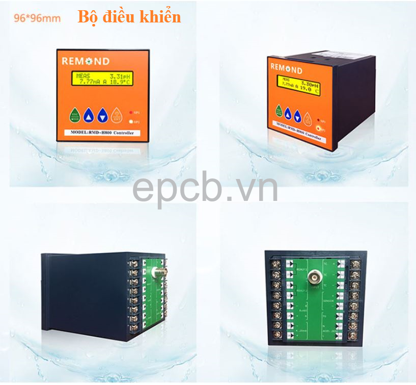 Bộ điều khiển giám sát nồng độ PH nước ES-PH-CONTROL-01 (RS485, 4-20mA, Relay, Alarm)