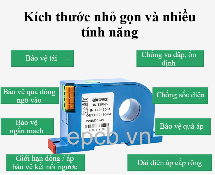 Bộ đo dòng điện xoay chiều AC ngõ ra 4-20mA | RS485