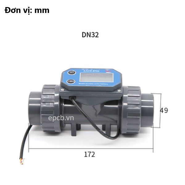 Cảm biến lưu lượng nước hiển thị màn hình kỹ thuật số ZJLCD-BT01