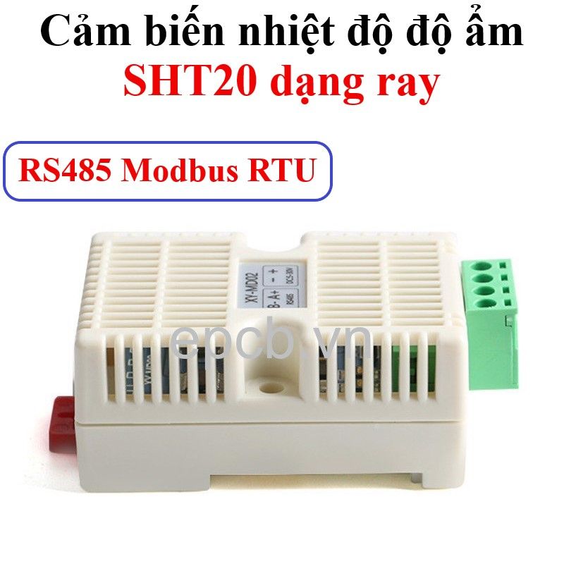 Cảm biến nhiệt độ độ ẩm RS485 Modbus RTU ( SHT20 dạng ray )