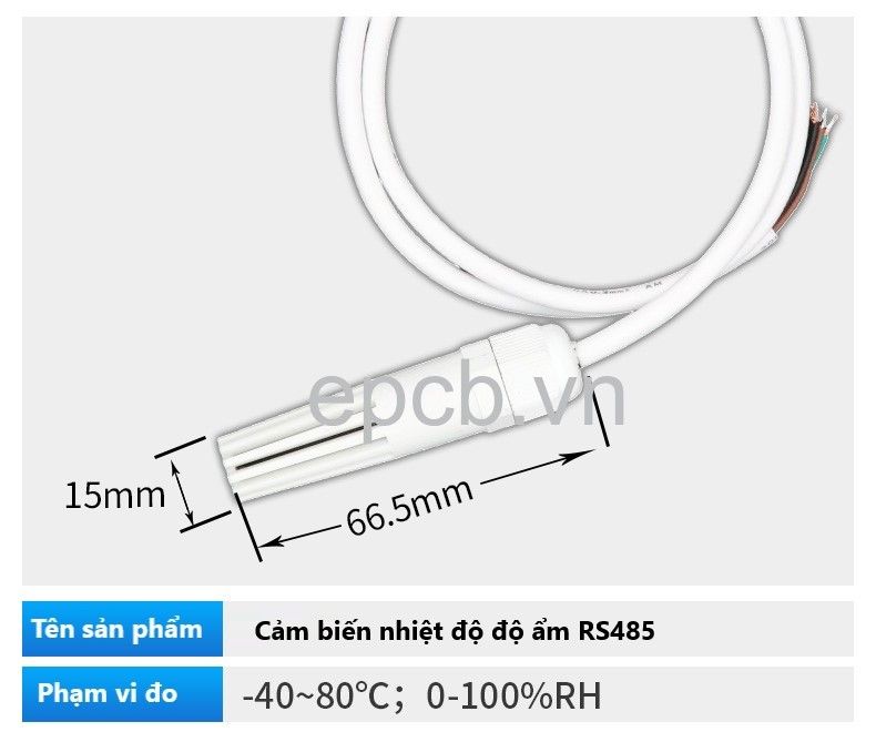 Cảm biến nhiệt độ, độ ẩm RS485 Modbus RTU ES-TH-02 ( Vỏ nhựa )