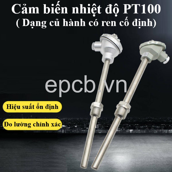 Cảm biến nhiệt độ Pt100 WZP-230 WZP-231 (dạng đầu củ hành có ren cố định)