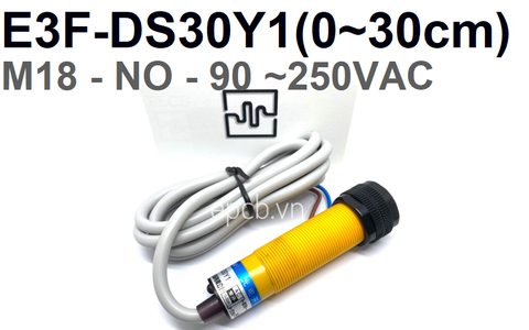 Cảm Biến Vật Cản Hồng Ngoại E3F-DS30Y1 đóng ngắt điện AC ( NO 90 ~ 250VAC) (30cm)