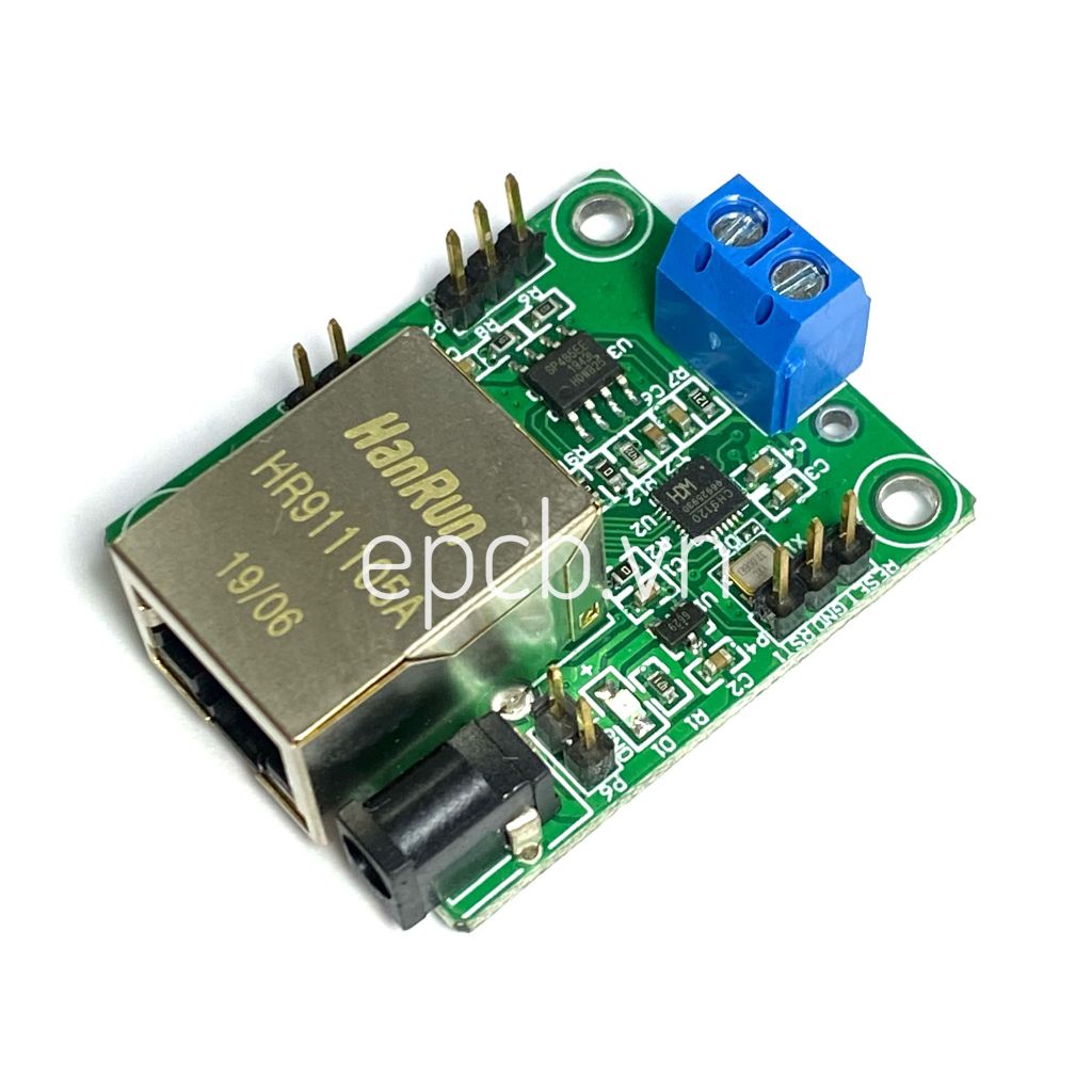 Mạch chuyển đổi 1 cổng RS485 Modbus sang Ethernet