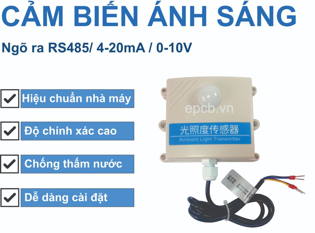 Cảm biến ánh sáng công nghiệp ES-ALS-01 (RS485 | 4-20mA)