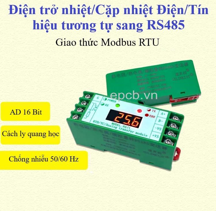 Module cách ly chuyển đổi tín hiệu nhiệt PT100 sang RS485 Speedlink RS71