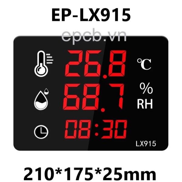 Đồng hồ đo nhiệt độ độ ẩm màn hình led hiển thị EP-LX915