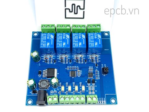 Mạch 4 Relay 4 Opto Giao Tiếp RS485 Modbus RTU kết nối PLC