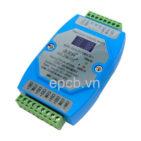 Module đọc nhiệt độ loại K 8 kênh RS20K-C ngõ ra RS485 Modbus RTU