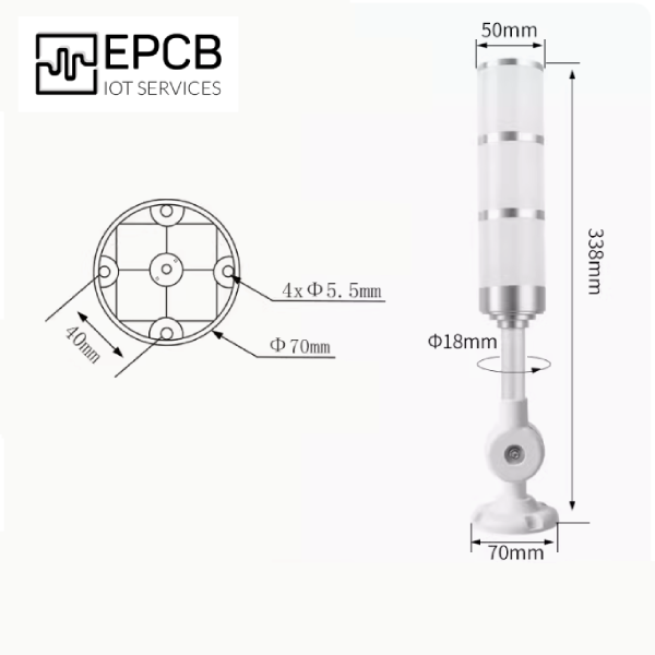 Đèn LED tích hợp 3 màu cảnh báo nhấp nháy máy CNC 24V