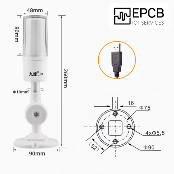 Đèn LED tháp cảnh báo ngõ ra USB hệ thống ERP