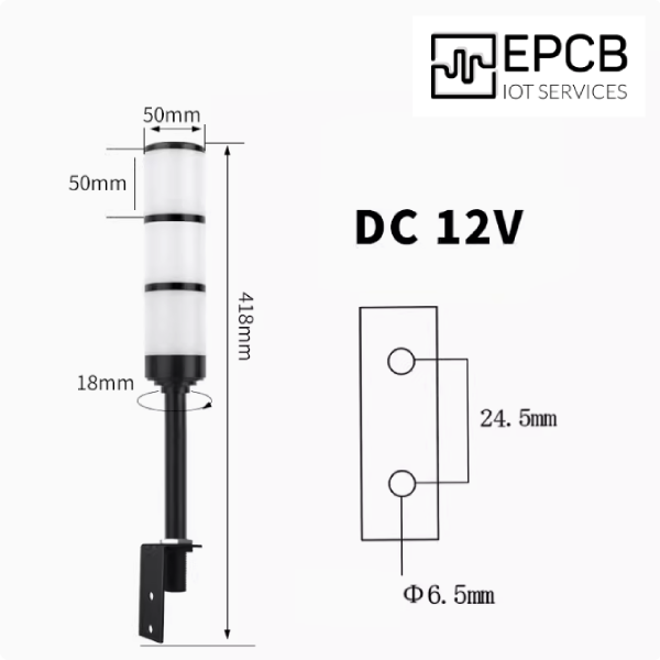 Đèn LED 3 màu cảnh báo kho xưởng 12V 24V