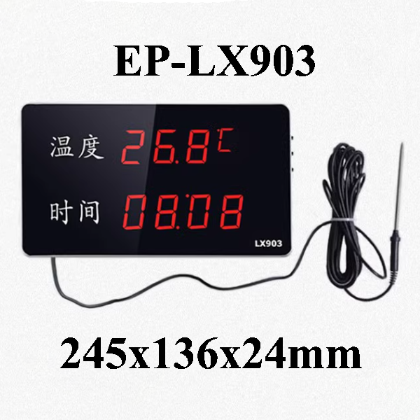 Đồng hồ đo nhiệt độ và thời gian hiển thị màn hình LED EP-LX903