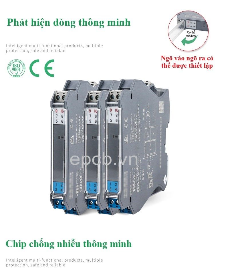 Thiết bị cách ly tín hiệu analog 4-20mA ES-ANA-ISO-01 (Chống nhiễu)