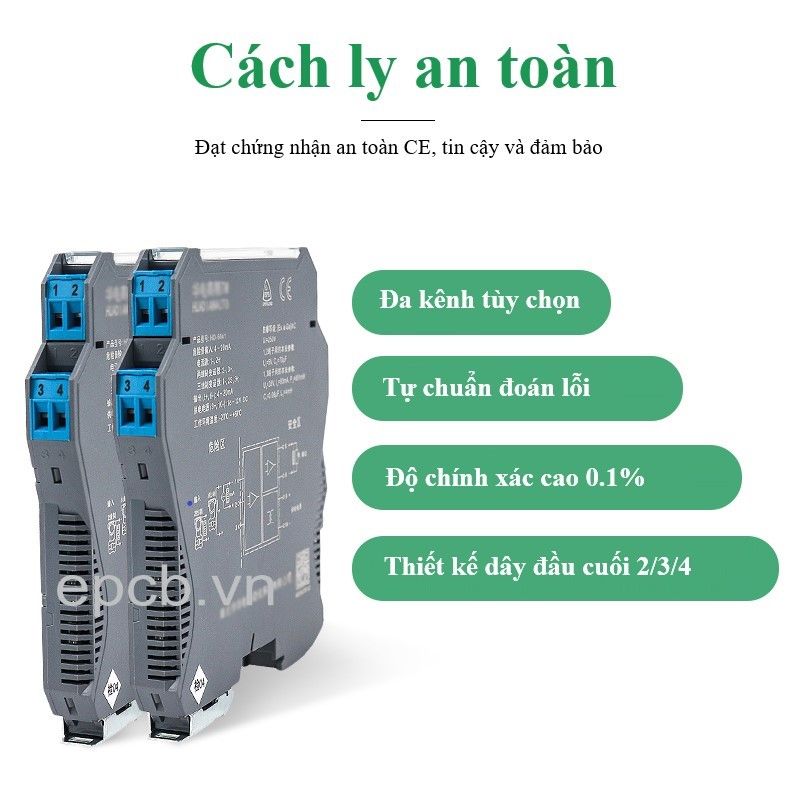 Thiết bị cách ly tín hiệu analog 4-20mA ES-ANA-ISO-01 (Chống nhiễu)